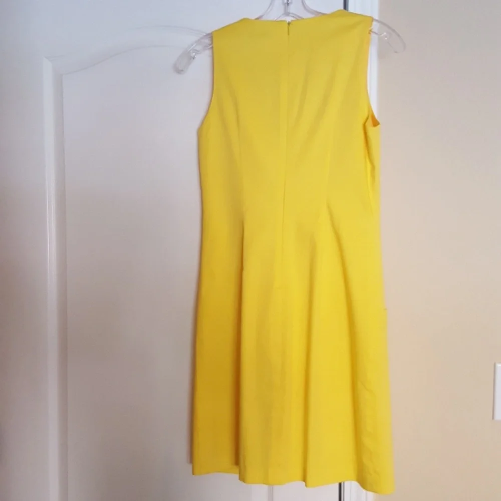 Calvin Klein Yellow Lace-Up Midi Dress